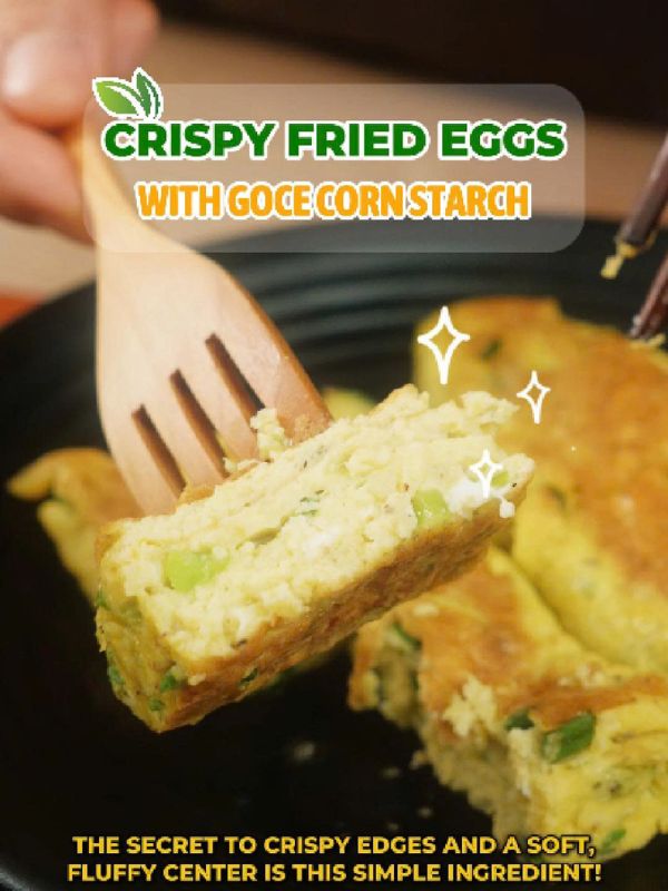 The Secret To Eggs With Crispy Edges And A Soft, Juicy Center: Goce Corn Starch