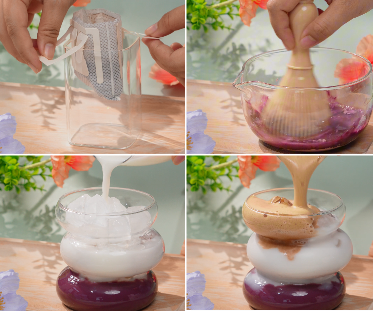 Goce Coffee  - Mix Coffee With Purple Sweet Potato Latte, An Addictive Recipe