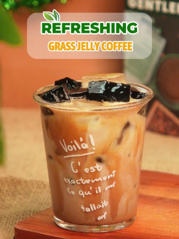 pgrade Your Coffee Break With Grass Jelly Milk Coffee