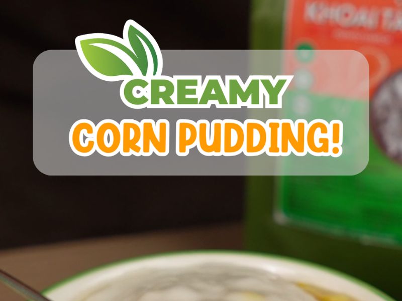 Craving A Bowl Of Warm, Sweet Corn Pudding With Rich Coconut Cream