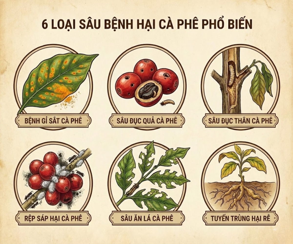 6 Loại Sâu Bệnh Hại Cà Phê Phổ Biến Và Cách Phòng Trừ Hiệu Quả