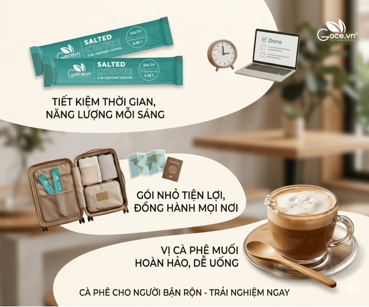 Cà Phê Muối Hòa tan Tiện Lợi Cho Người Bận Rộn